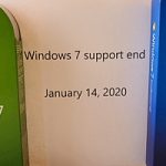 a poster showing that Windows 7 support ends in 2020