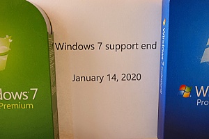 a poster showing that Windows 7 support ends in 2020