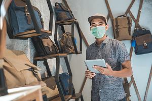 Small business owner with tablet 