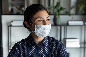 Woman in mask during pandemic 