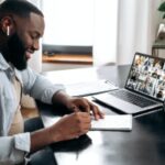 man in meeting while working for a Virtual Company