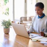 young women working from home